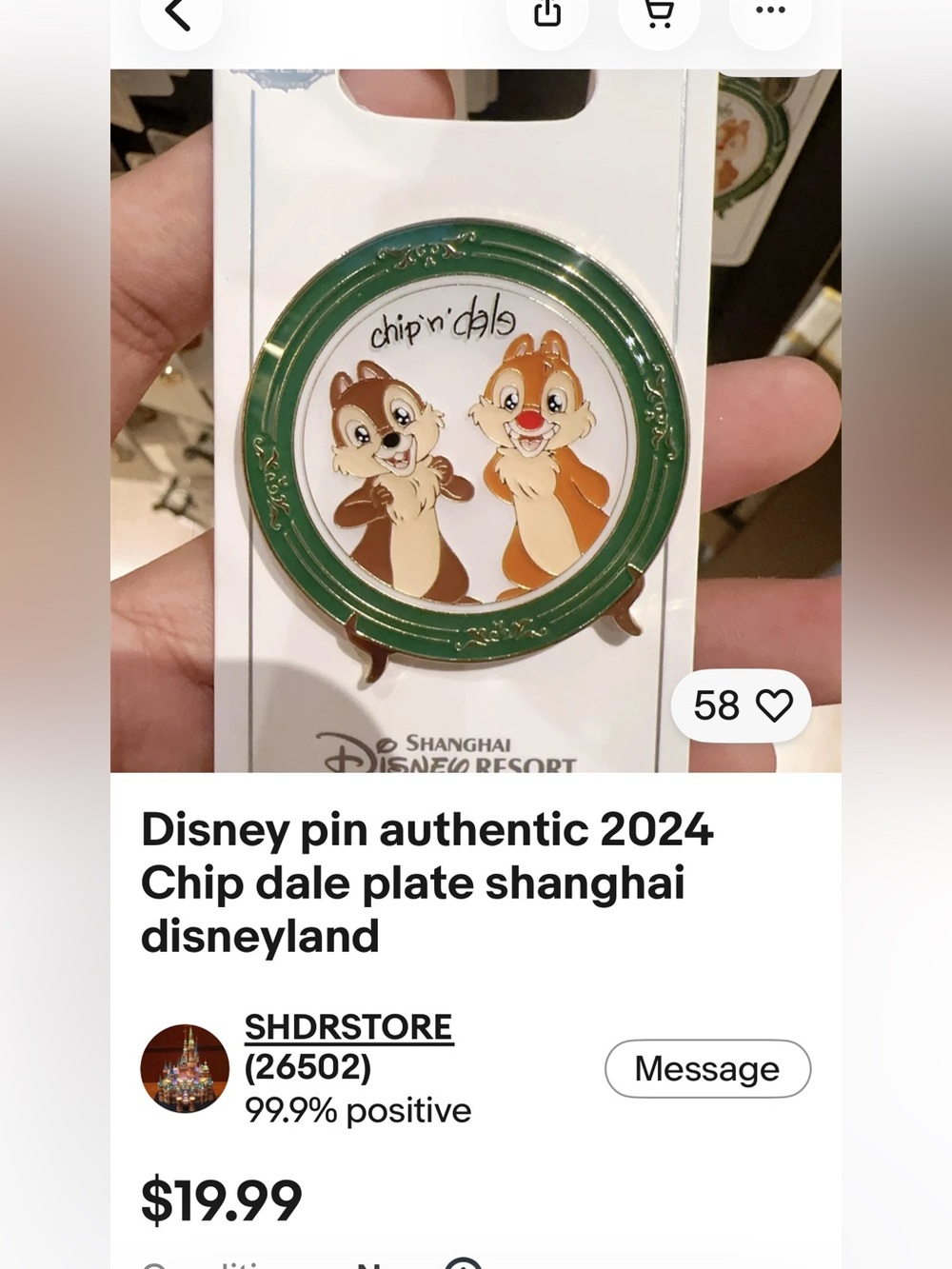 Disney Chip and Dale Signature Platter Released Shanghai Disney Resort 11/1/24 - Picture 5 of 5